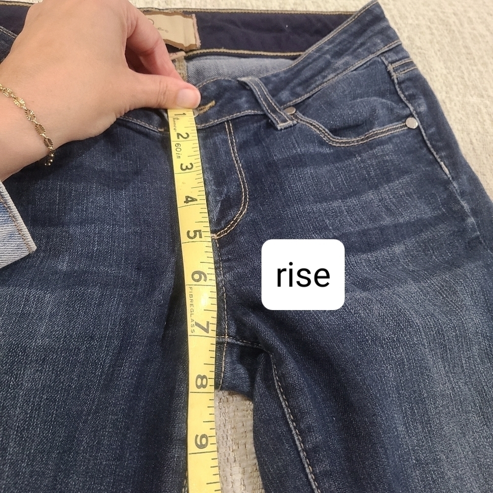 Paige Womens Peg Skinny Jeans Blue Dark Wash Straight Leg Stretch Denim 24 - Picture 11 of 11